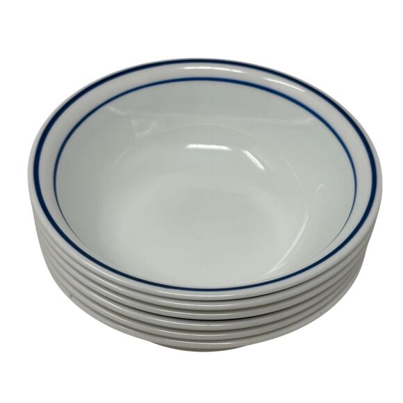 Corelle Country Hearts Blue Rim Soup Cereal Bowls 6.25" Set of 6 Vintage USA - Picture 1 of 4